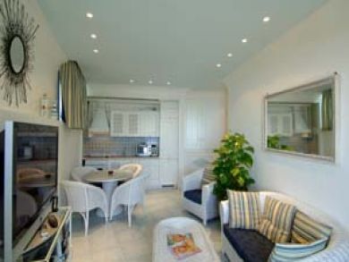 Open floor kitchen, dining & living room
