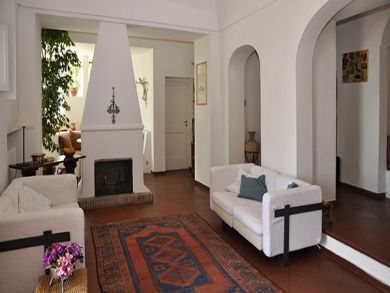 Living room with fireplace