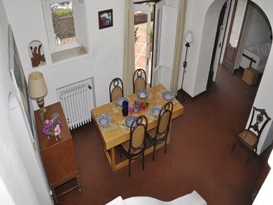 Dining area seats four