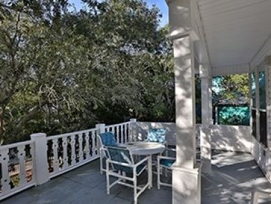 Balcony with table set