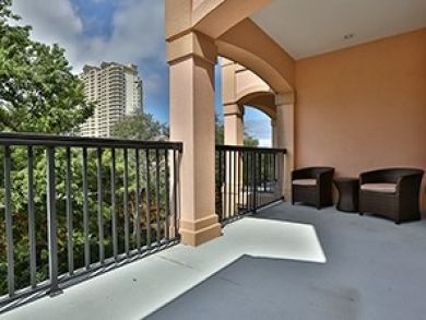 Balcony with comfortable furniture
