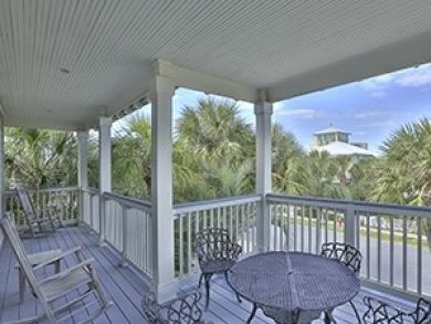 Balcony with rocking chairs