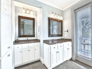 Master bathroom with dual vanity