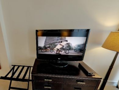Bedroom with flat screen TV