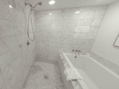 Bathroom with separate tub & shower