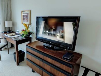 Bedroom with flat screen