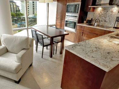 Dining area seats two