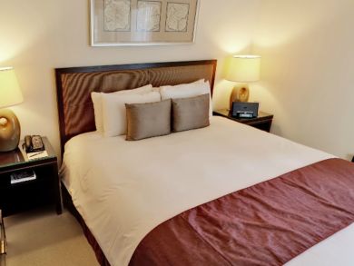 Sample bedroom with king bed