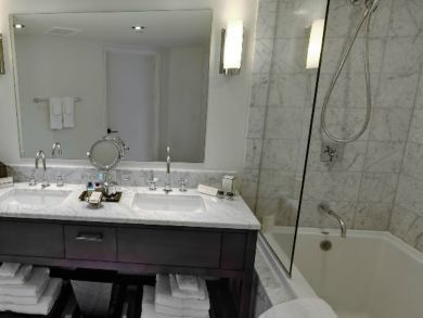 Bathroom with tub and shower