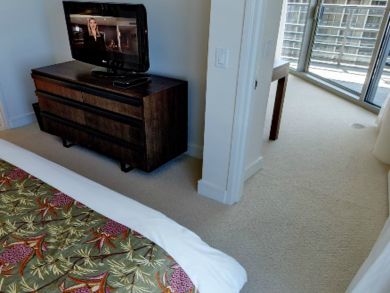 Bedroom with flat screen TV