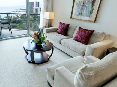 Living room with ocean view