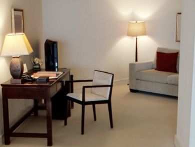 Den with desk & queen sleeper sofa