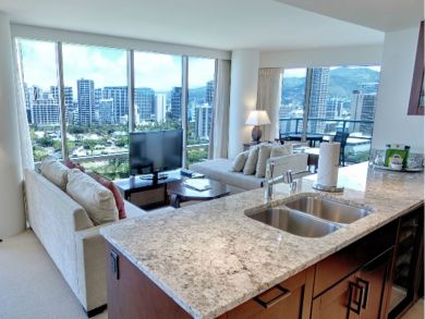 Living room with balcony