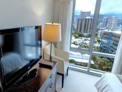 Master bedroom with flat screen TV
