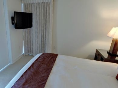 Guest bedroom with flat screen TV