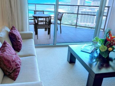 Living room with balcony