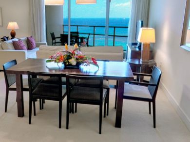 Dining room seats six