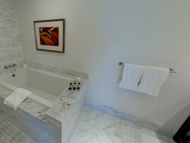 Master bathroom with  tub and shower