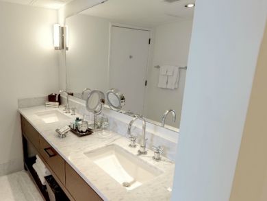 Master bathroom with dual vanity