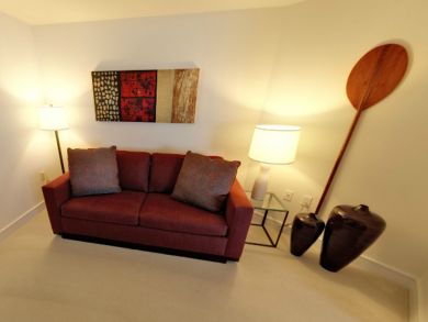 Den with queen sleeper sofa