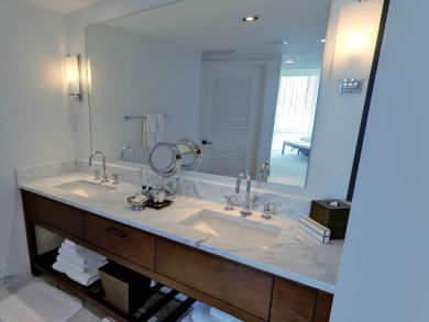 Master bathroom with dual vanity