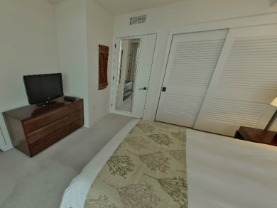 Guest bedroom with flat screen TV