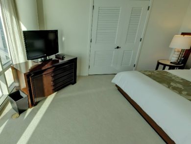 Flat screen TV in master bedroom