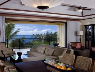 Sample ocean view living room