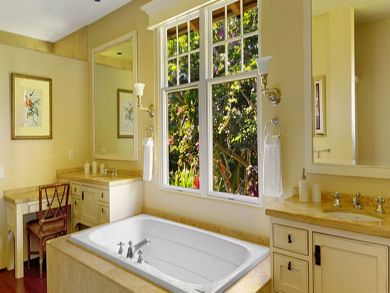 Master bedroom with jacuzzi tub & two sinks