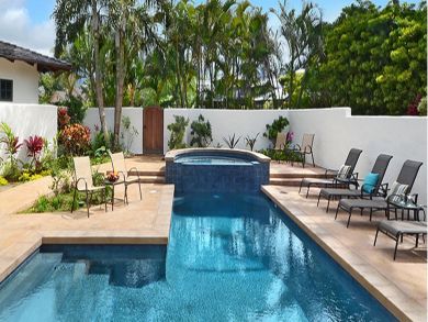 Poolside lounging area