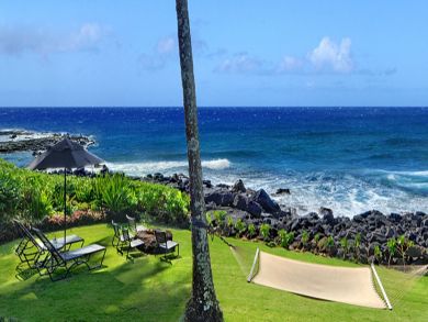Beachside lounging area