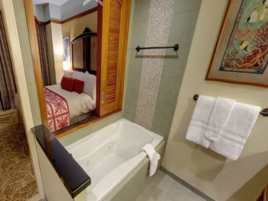 Sample bathroom with tub & walk-in shower