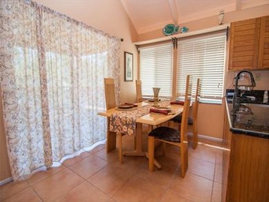Dining area seats four