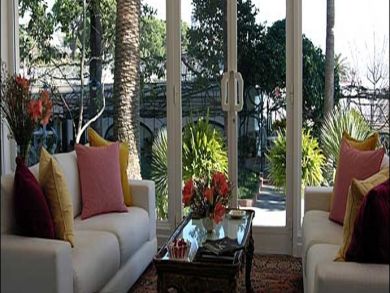 Living room looking onto the garden