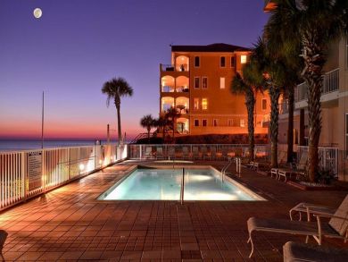 Pool view at night