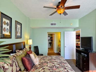 Flat screen TV in master bedroom