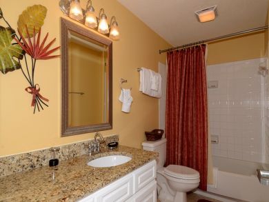 Bathroom with shower in tub