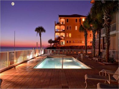 Pool view at night