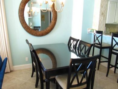 Dining area seats five