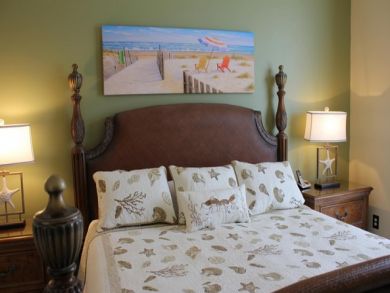 Sample master bedroom with king bed
