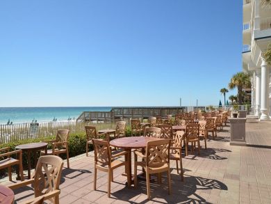 Beach front dining area
