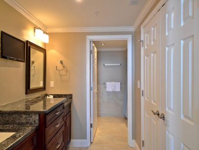 Master bathroom with dual vanity