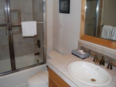 Bathroom with shower in tub