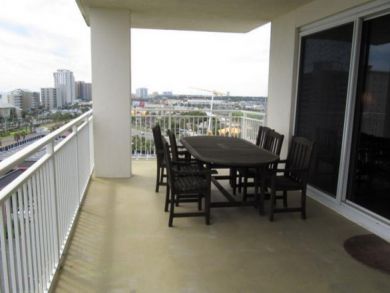 Balcony with table set