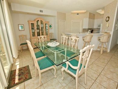 Dining area seats six