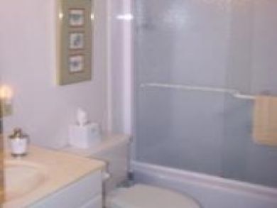 Bathroom with shower in tub