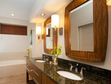 Bathroom with tub & walk-in shower Bathroom with tub & walk-in shower
