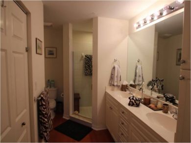 Bathroom with walk-in shower Bathroom with walk-in shower