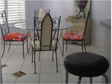 Dining area seats four Dining area seats four