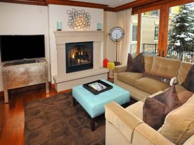 Flat screen TV & fireplace in living room Flat screen TV & fireplace in living room